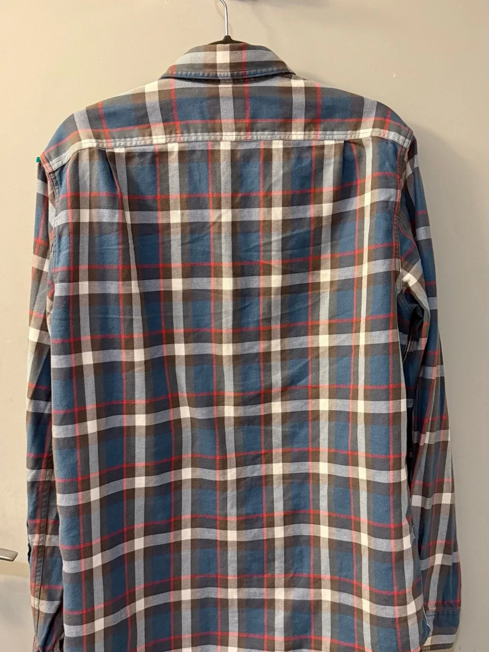 J.Crew Sporting Goods Plaid Flannel Shirt Men’s Small Blue Red Cotton Button Up